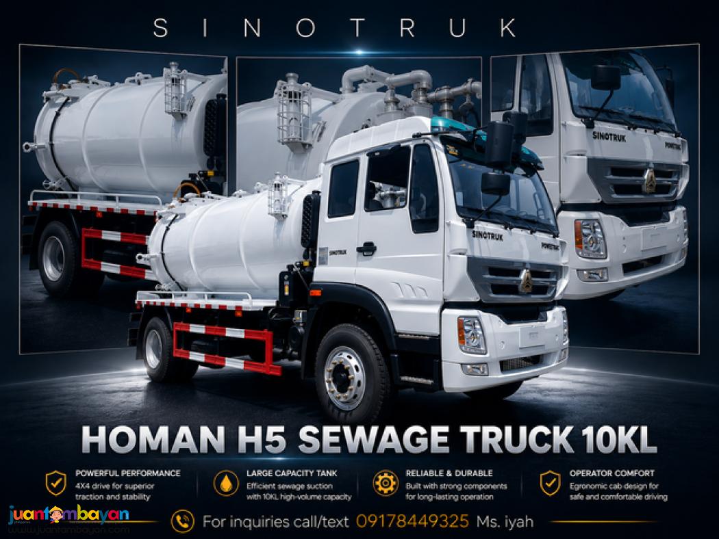 SINOTRUK HOMAN 4X2 SEWAGE TRUCK 10K LITERS E4
