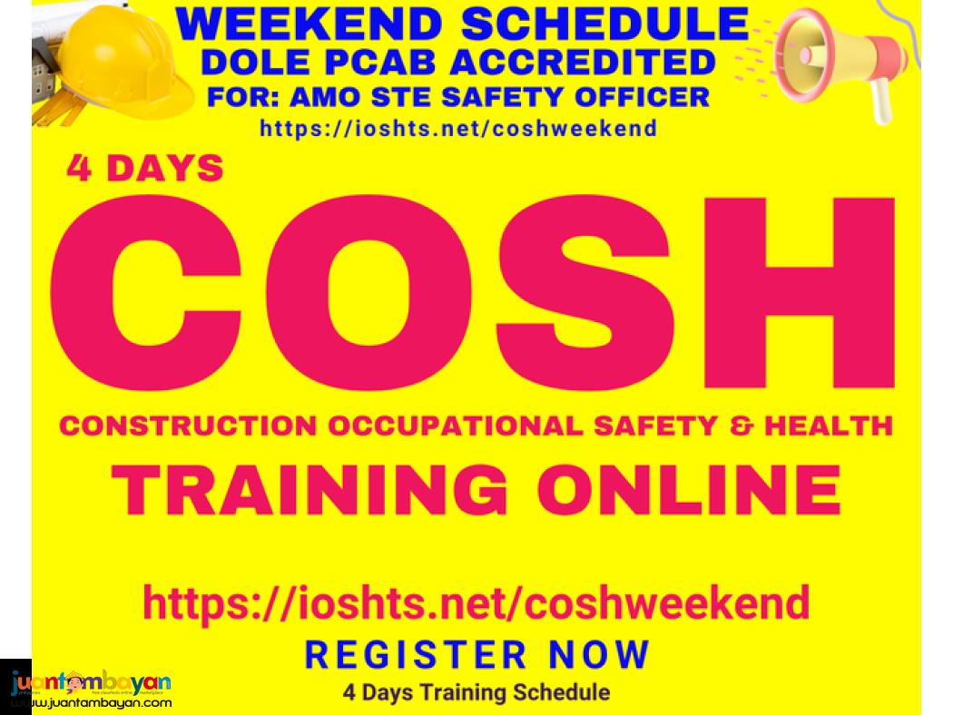 COSH Training Saturday Sunday Safety Officer Training DOLE PCAB AMO