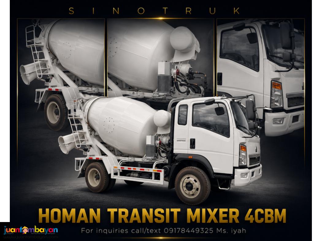 BRANDNEW SINOTRUK HOMAN TRANSIT MIXER,4CBM