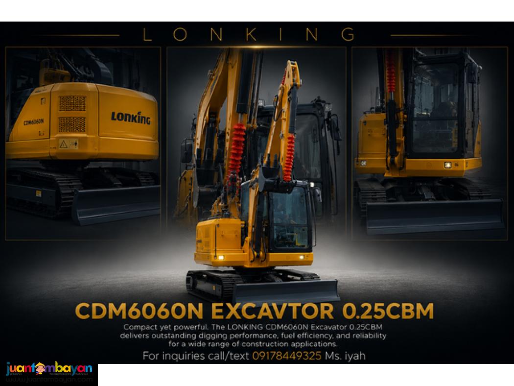 LONKING EXCAVATOR CRAWLER TYPE CDM6060N, 0.25CBM