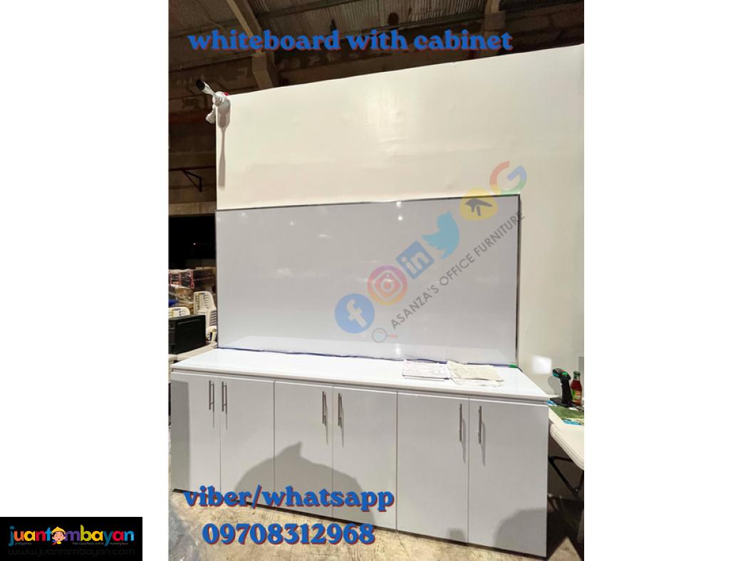 white board with cabinet