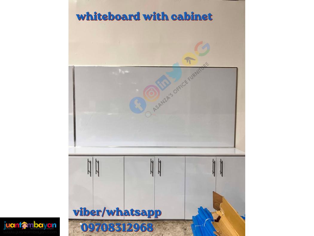 white board with cabinet