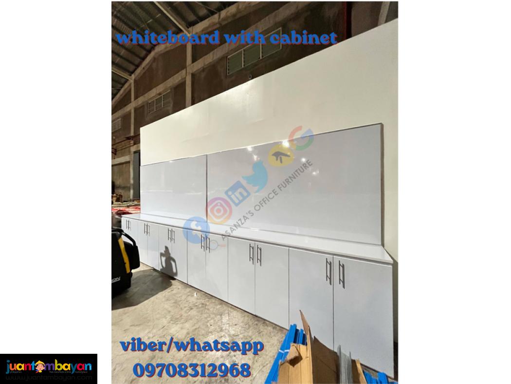 white board with cabinet