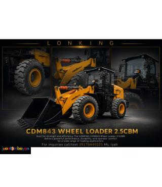 LONKING WHEEL LOADER CDM843, 2.5CBM