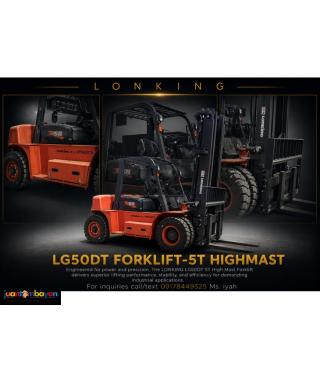LONKING LG50DT FORKLIFT 5T, HIGH MAST