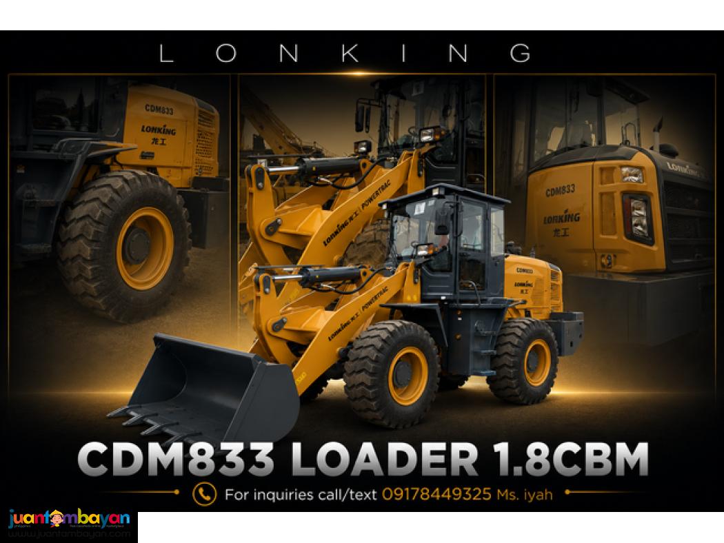 CDM833 LONKING WHEEL LOADER,1.8CBM 