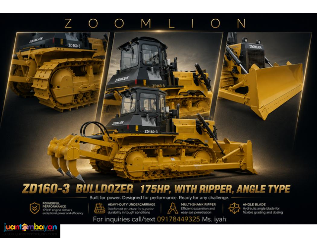 ZOOMLION ZD160-3 BULLDOZER 175HP, WITH RIPPER, ANGLE TYPE