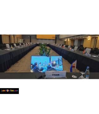 Conference Table Microphone with Monitors and Sounds System