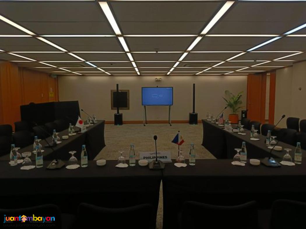 Conference Table Microphone with Monitors and Sounds System