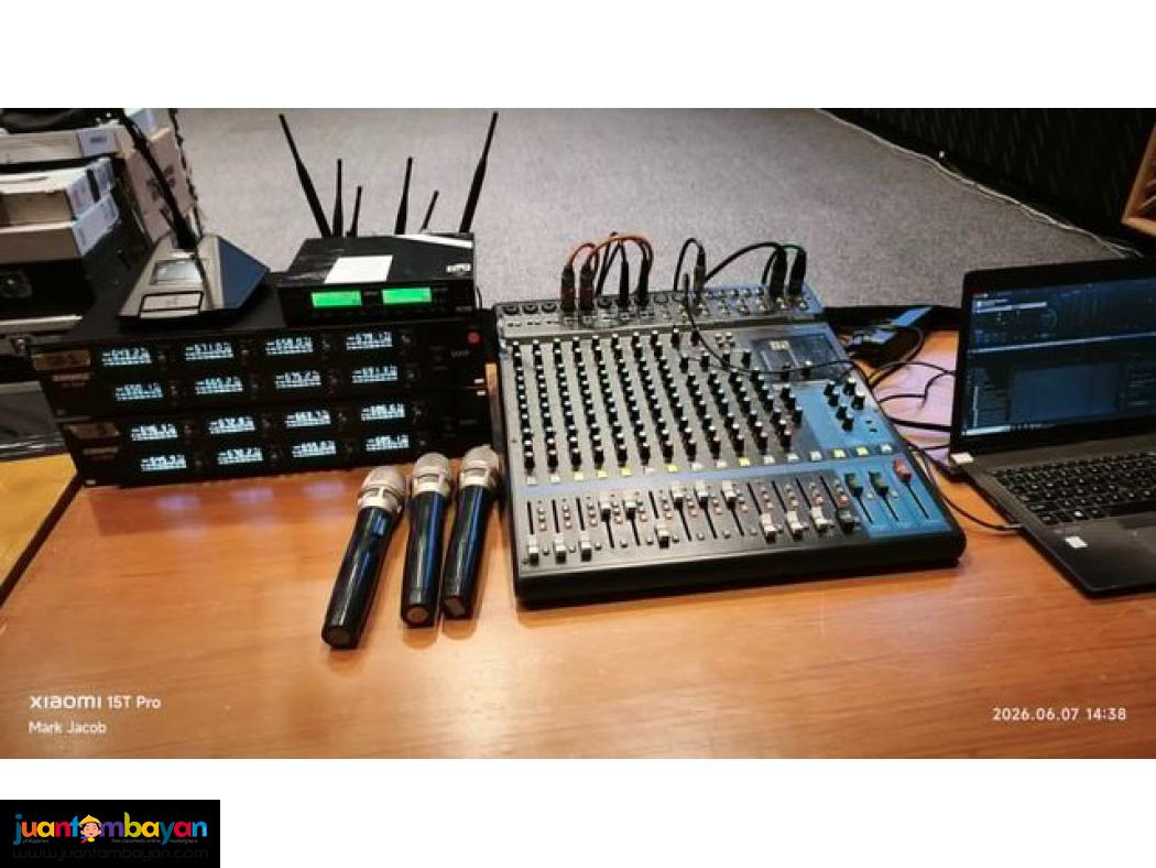 Conference Table Microphone with Monitors and Sounds System