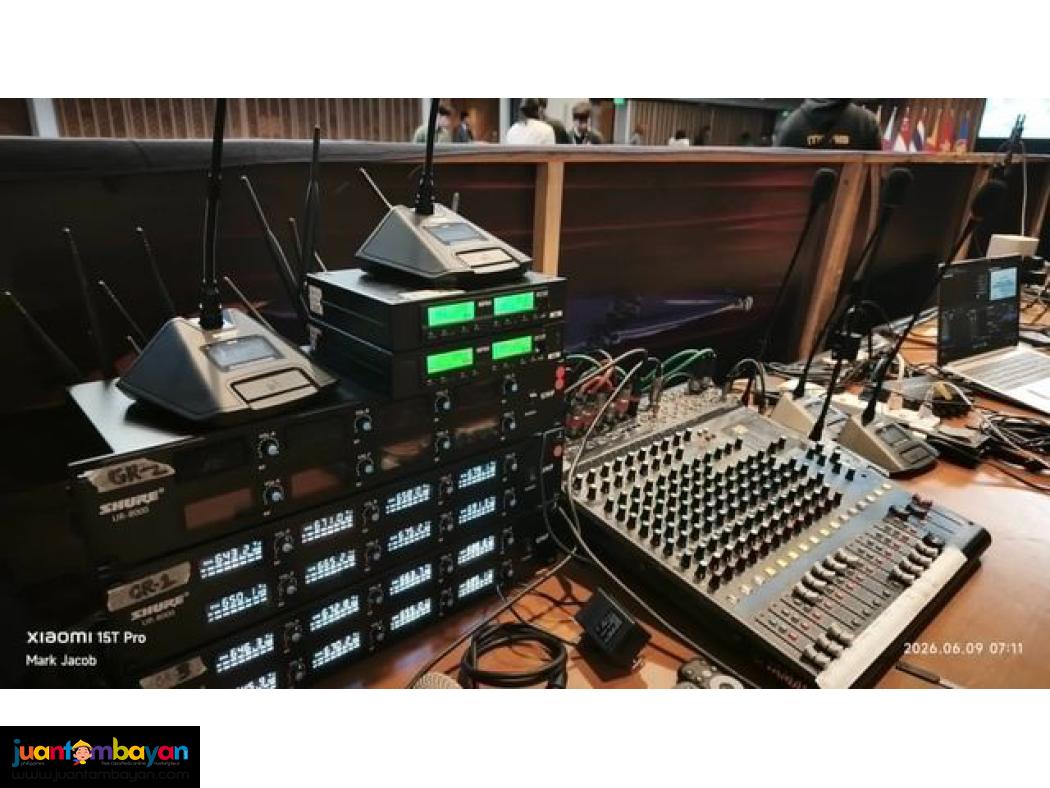 Conference Table Microphone with Monitors and Sounds System