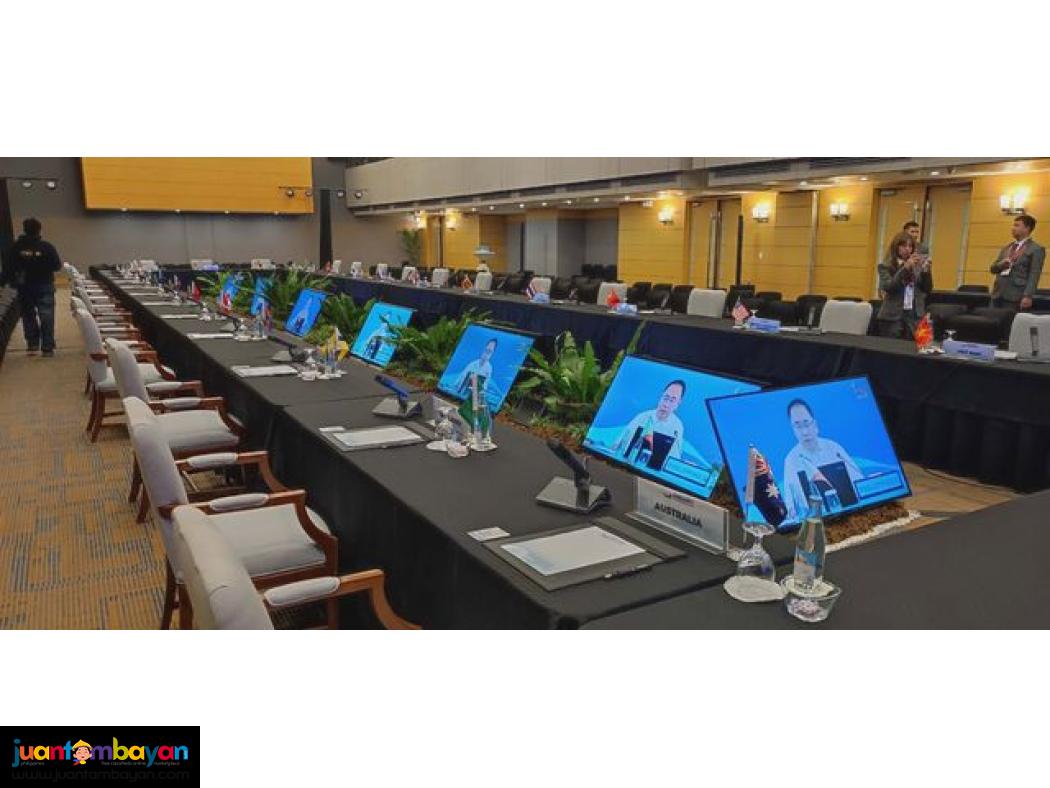 Conference Table Microphone with Monitors and Sounds System