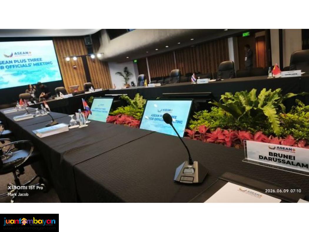 Conference Table Microphone with Monitors and Sounds System
