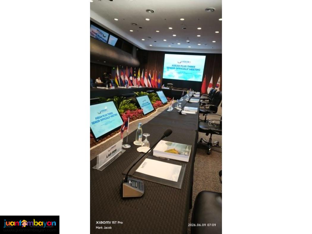 Conference Table Microphone with Monitors and Sounds System