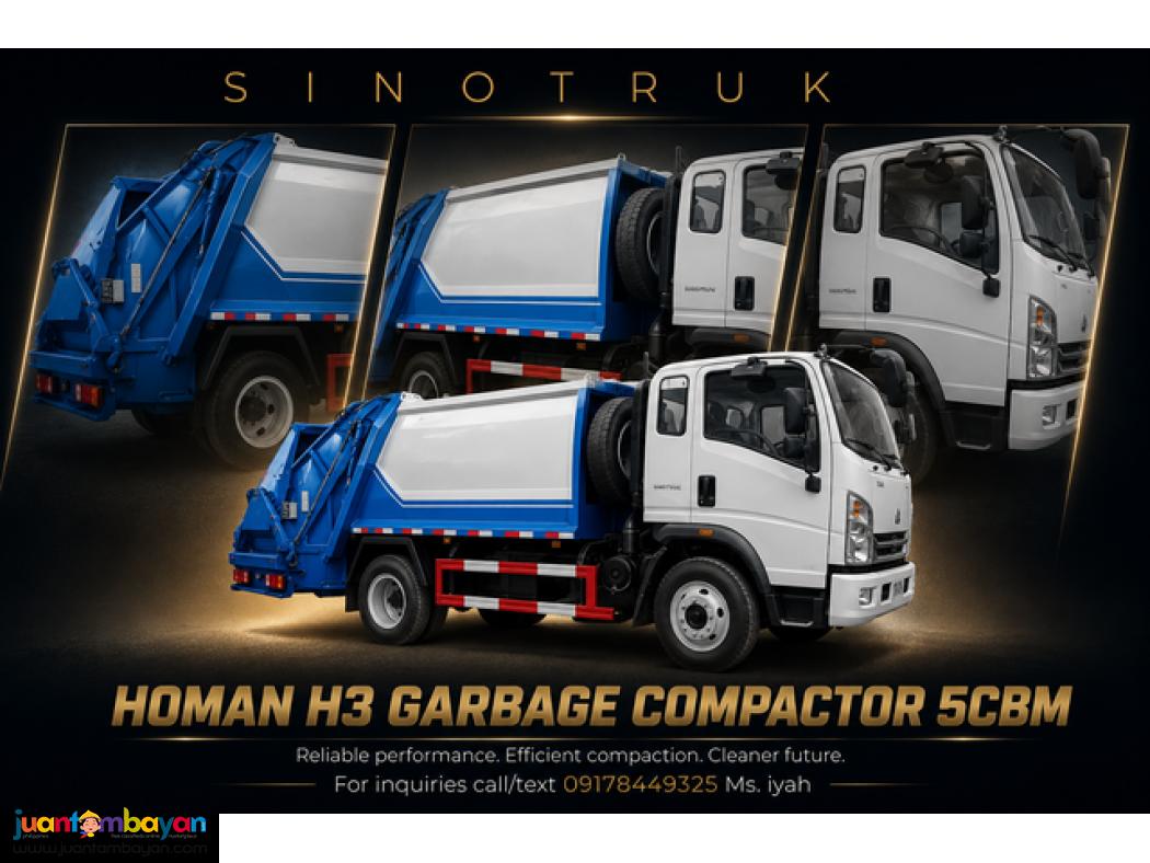 SINOTRUK HOMWN H3 4X2 GARBAGE COMPACTOR 5CBM