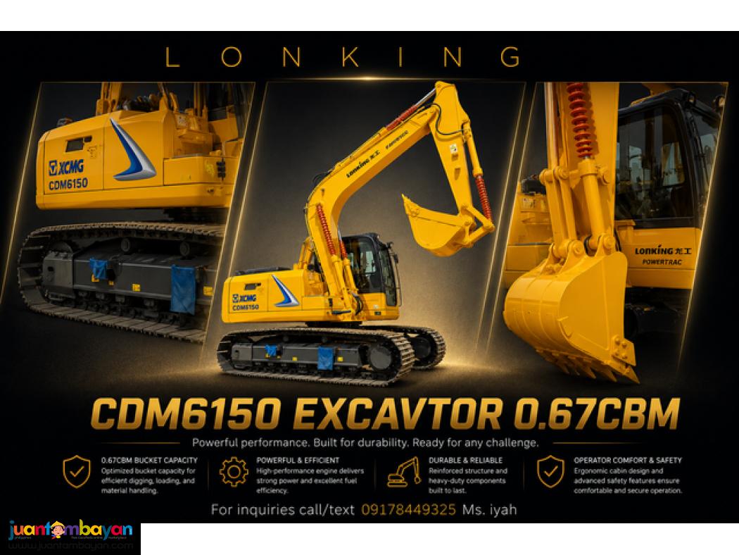 LONKING CDM6150 CRAWLER EXCAVTOR, 0.67CBM