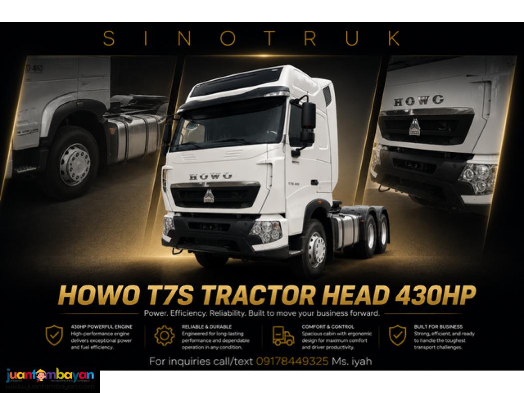 SINOTRUK HOWO T7S 6X4 TRACTOR HEAD, 430HP
