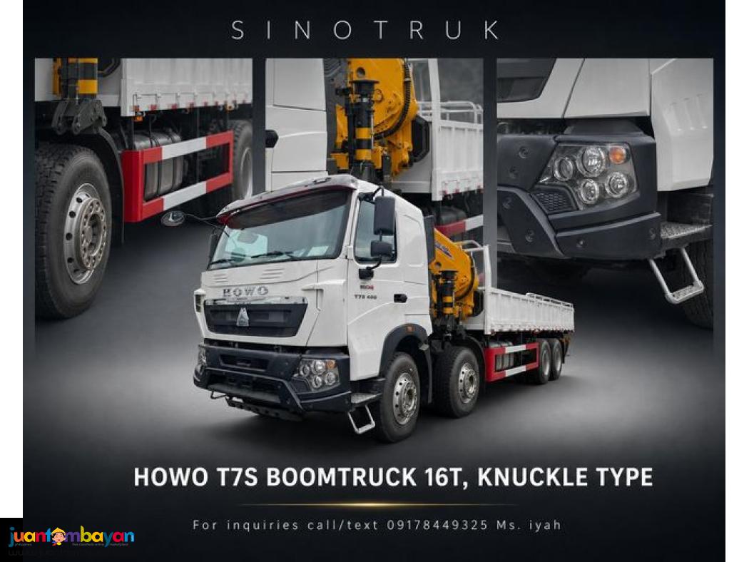SINOTRUK HOWO T7S CARGO BOOM TRUCK 16TONS KNUCKLE TYPE
