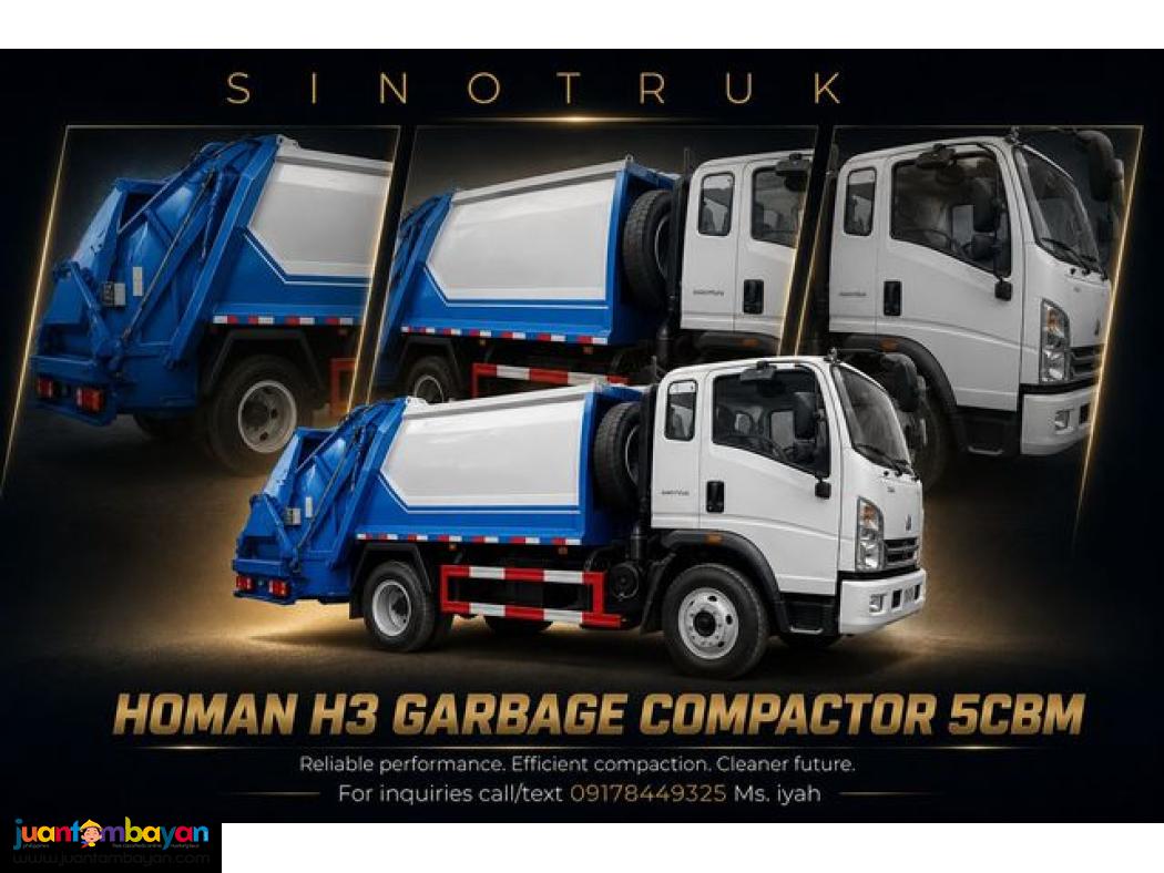 SINOTRUK HOMAN H3 GARBAGE COMPACTOR 5CBM