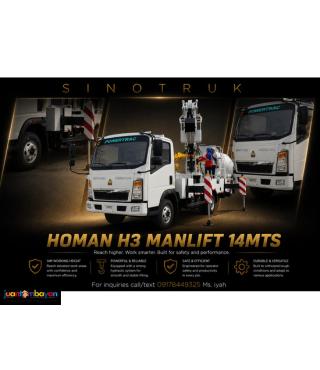 SINOTRUK HOMAN 4X2 MANLIFT, 14 MTRS