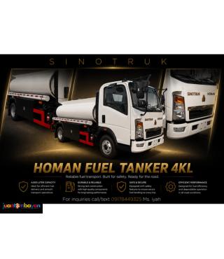SINOTRUK HOMAN 4X2 FUEL TANKER, 4K LITERS