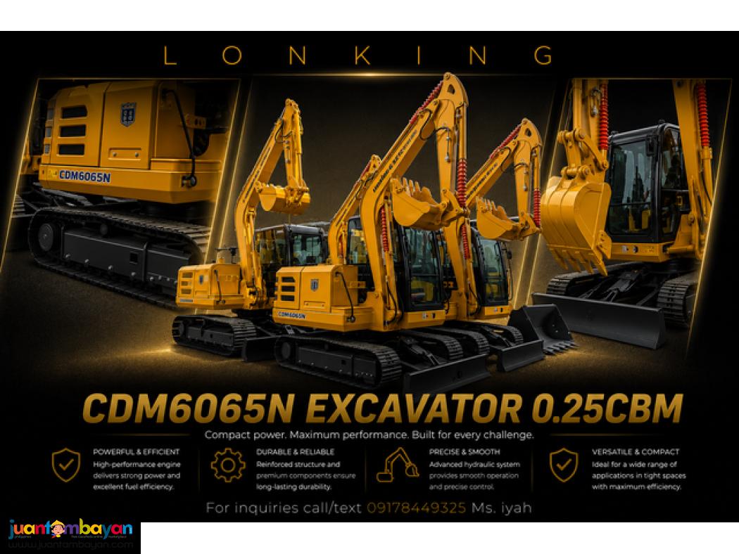 LONKING CDM6065N CRAWLER EXCAVATOR, 0.25CUBIC