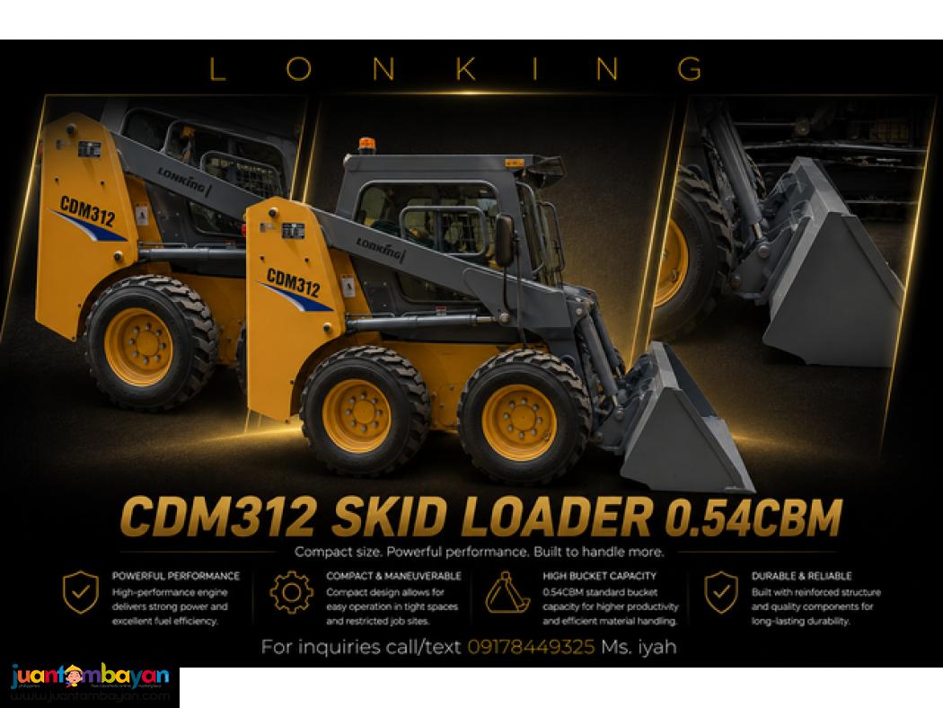 BRANDNEW LONKING SKID LOADER, CDM312 0.54CBM