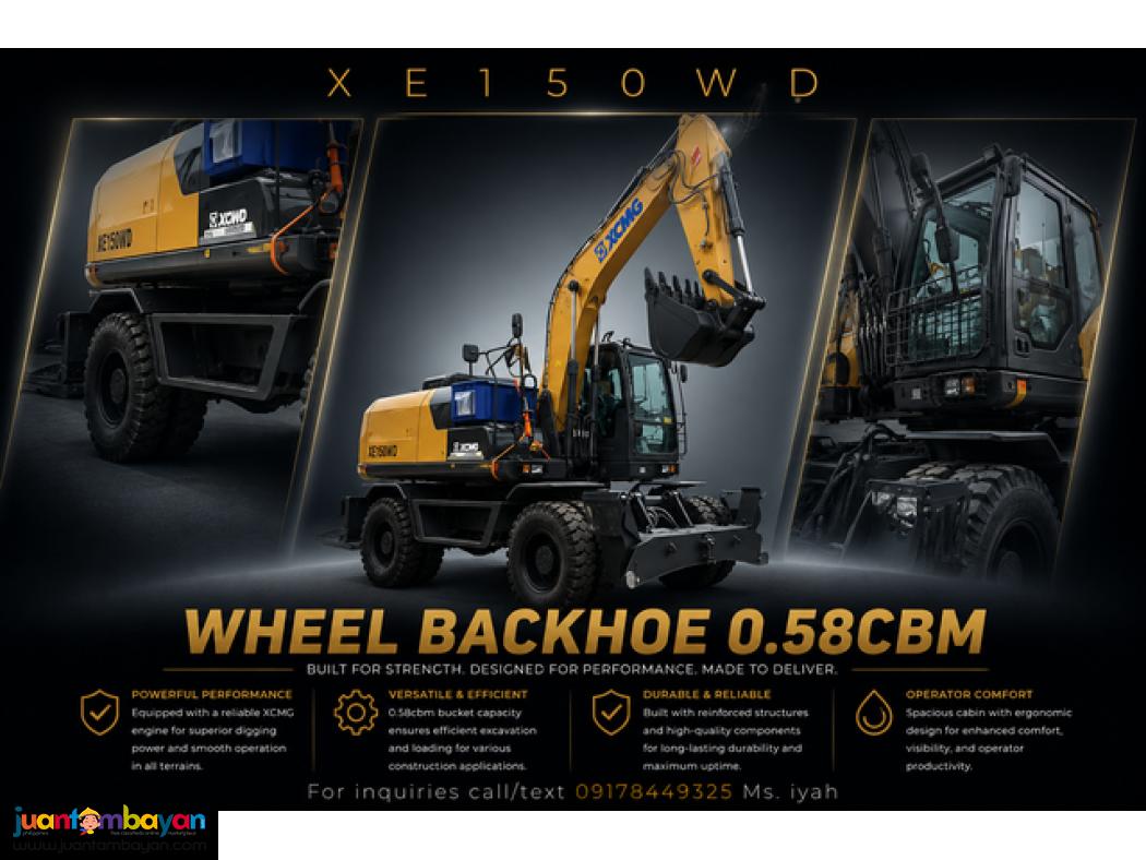 XCMG WHEEL BACKHOE XE150WD, 0.58CBM