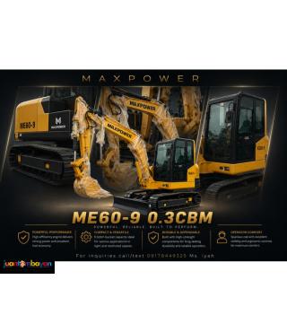 MAXPOWER CRAWLER EXCAVATOR ME60-9, 0.3CBM 