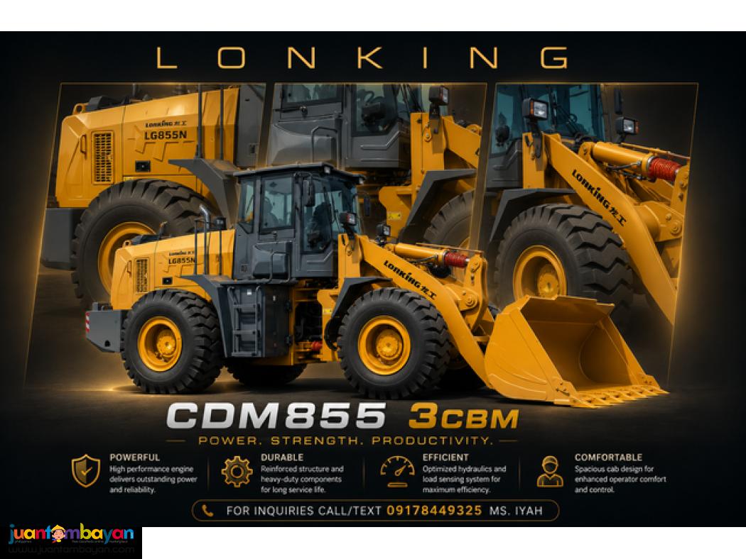 LONKING WHEEL LOADER, CDM855 3CBM