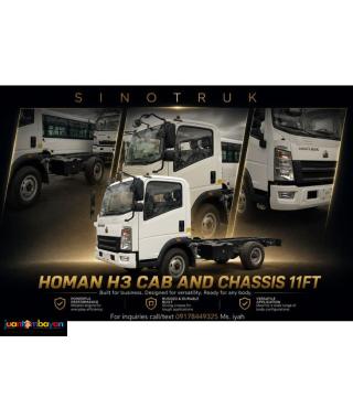 SINOTRUK HOMAN H3 CAB AND CHASSIS 11FT.