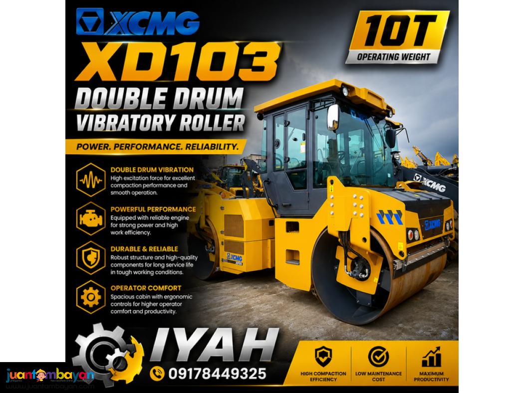 XCMG XD103 VIBRATORY ROLLER- 10 T DOUBLE DRUM