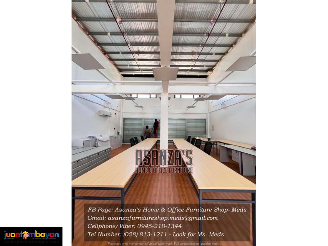 LONG CONFERENCE TABLE & OFFICE CHAIRS
