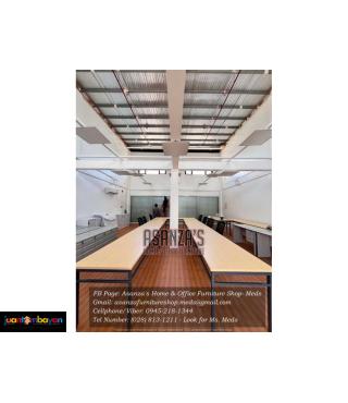 LONG CONFERENCE TABLE & OFFICE CHAIRS