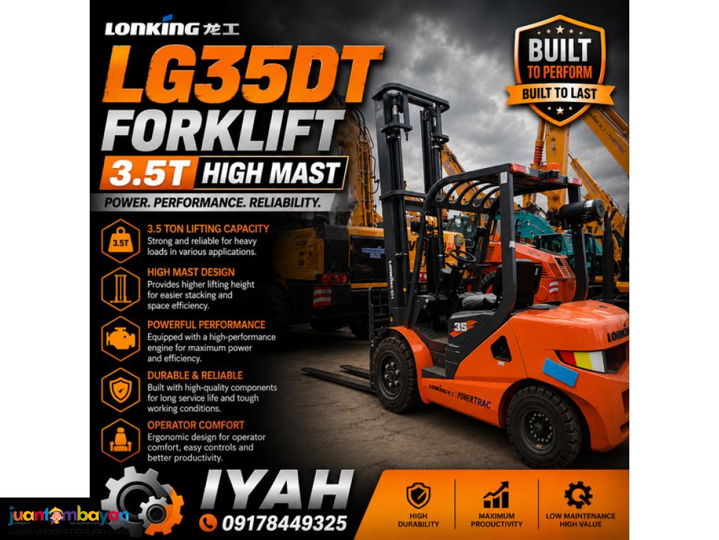 LONKING LG35DT FORKLIFT 3.5T HIGH MAST