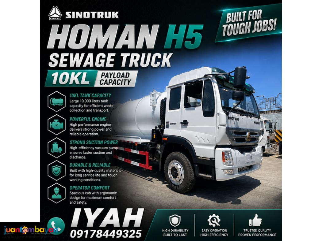 SINOTRUK HOMAN H5 6W SEWAGE TRUCK, 10KL E4