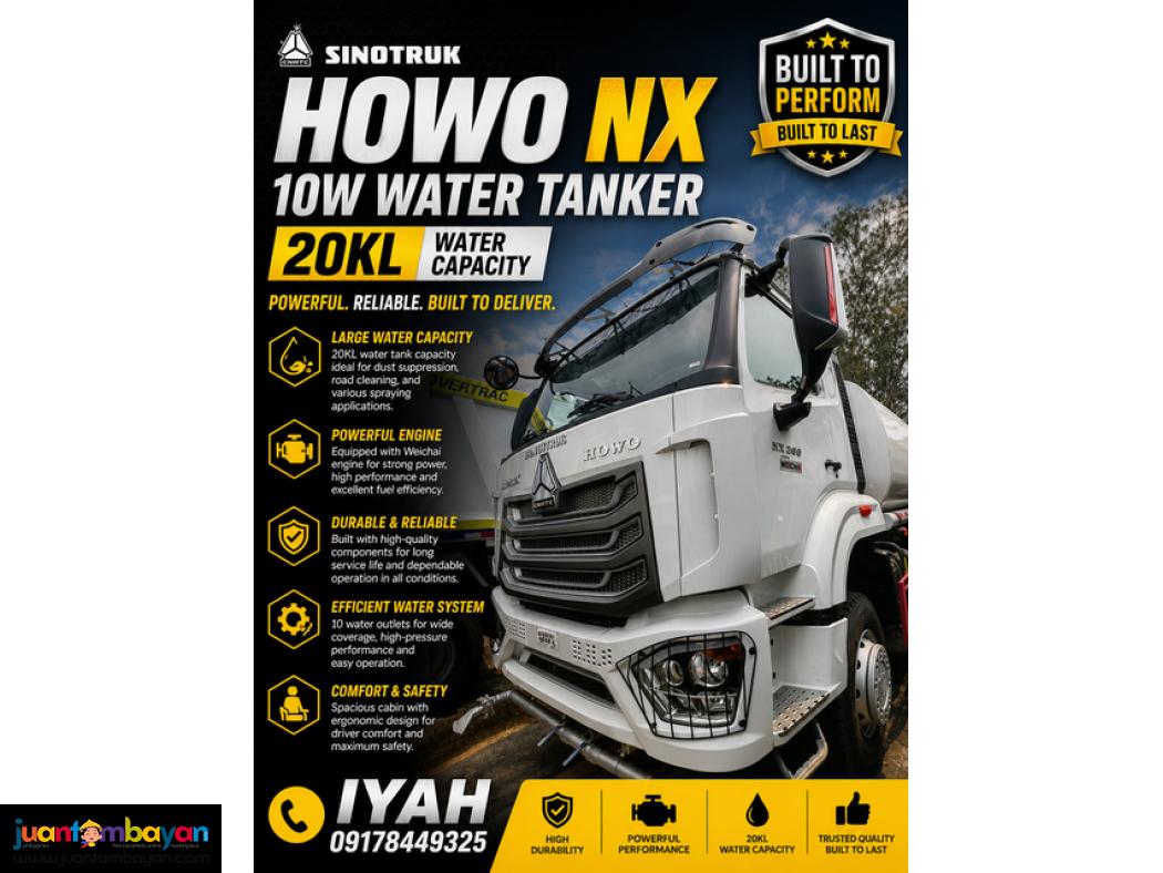 SINOTRUK HOWO NX 6X4 WATER TANKER, 20KL