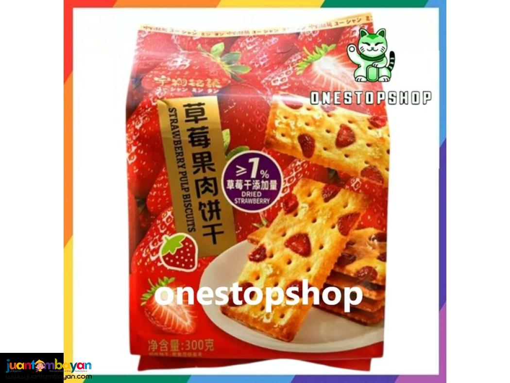 YU SHAN Strawberry Pulp Biscuits 300g 草莓果肉饼干