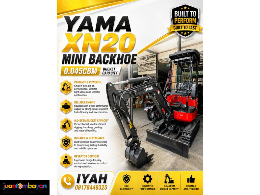 YAMA XN20 MINI BACKHOE, 0.045CBM