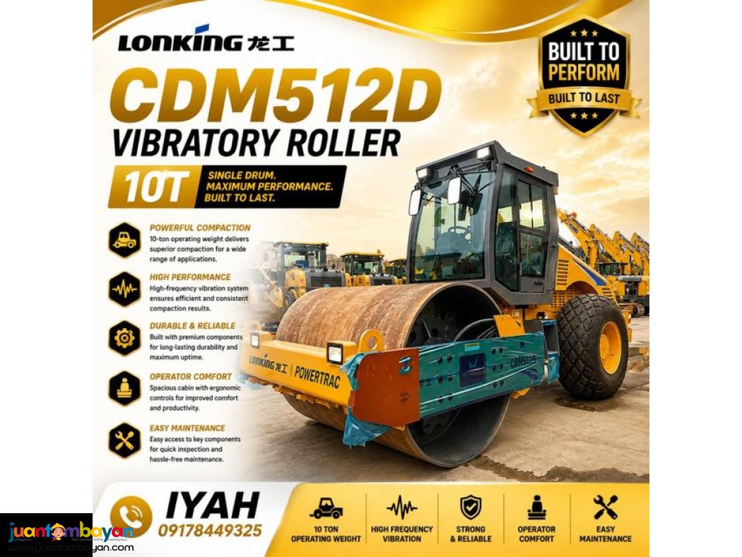 LONKING CDM512D VIBRATORY ROAD ROLLER 12TONS 