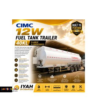 CIMC 12W FUEL TANK TRAILER, 40KL 3-AXLE 6 COMPARTMENT'S 