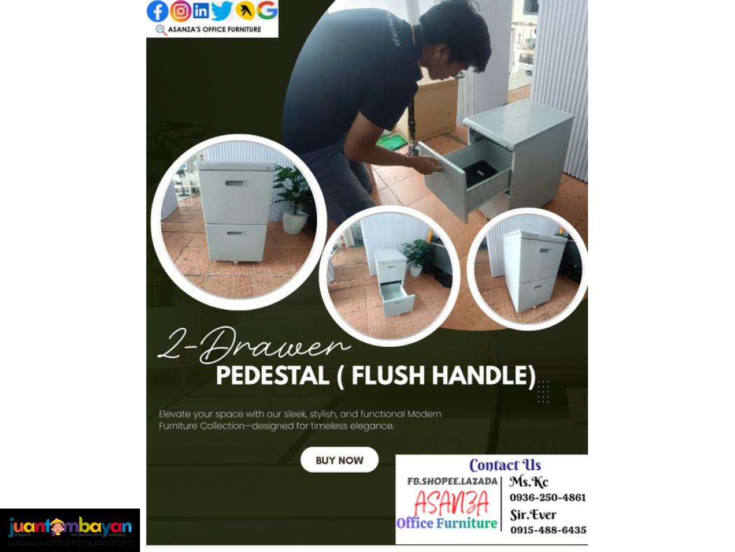 Steel Filing 2 Drawer Mobile Pedestal Flush Handle-Asanza