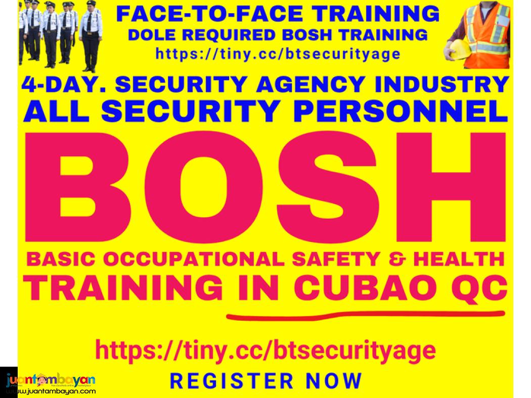 BOSH Training for Security Agency Face to Face QC DOLE Safety Officer