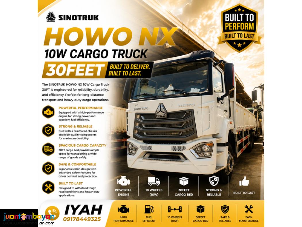 SINOTRUK HOWO NC CARGO TRUCK 10W 30FEET