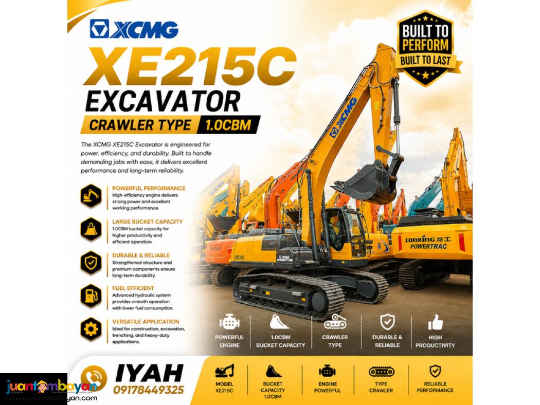 XCMG XE215C EXCAVATOR CRAWLER TYPE, 1.0CBM