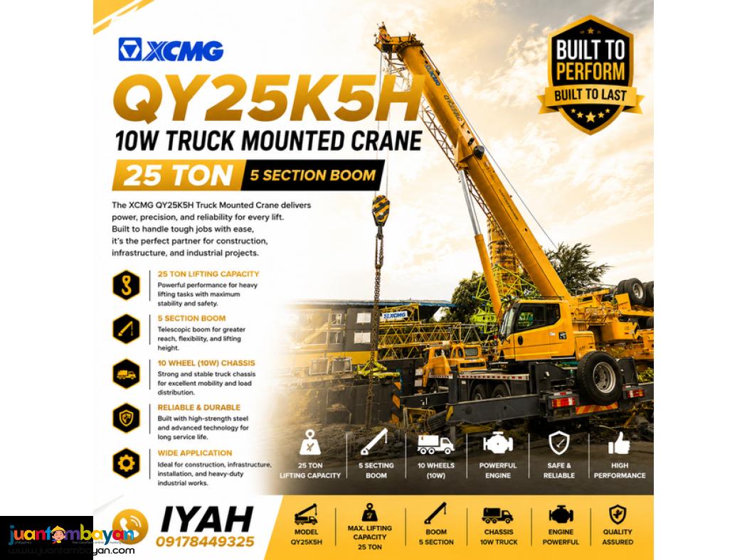 XCMG QY25K5H 10W TRUCK MOUNTED CRANE, 25T, 5 section boom