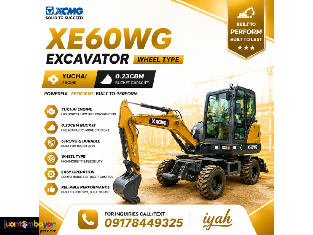 XCMG XE60WG EXCAVATOR WHEEL TYPE, 0.23CBM