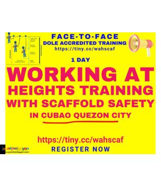Working at Heights Training Face to Face with Scaffold Safety DOLE