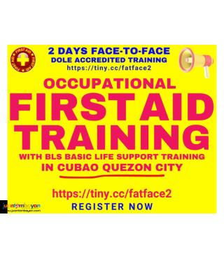 Face to Face Occupational First Aid Training DOLE Training 2 days QC