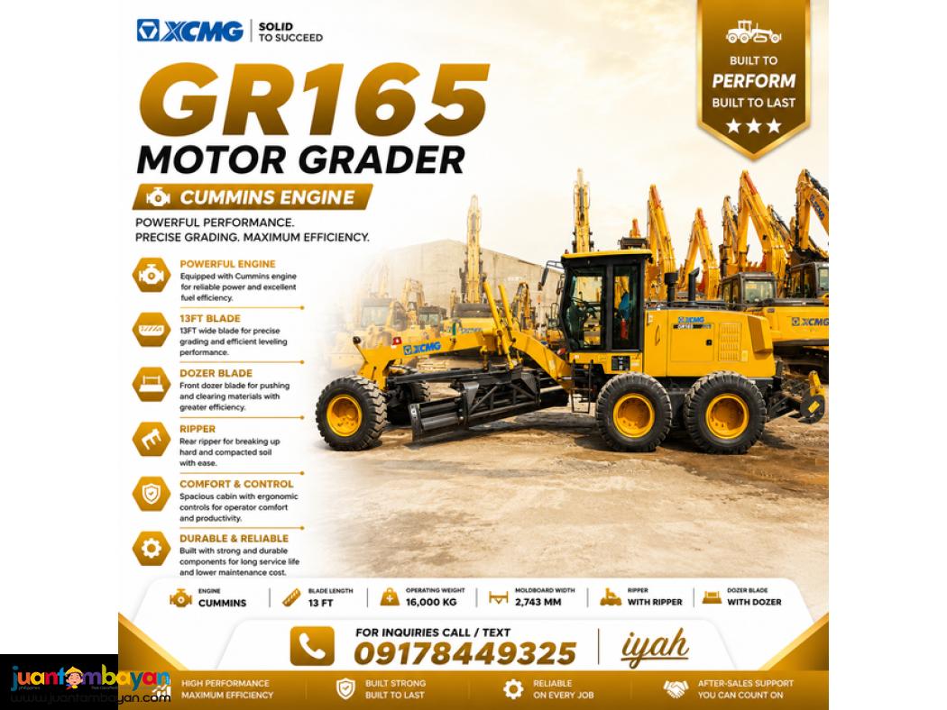 XCMG GR165 MOTOR GRADER 13FT BLADE, WITH RIPPER AND DOZER